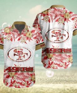 NFL San Francisco 49ers Special Hawaiian Design With Flowers And Big Logo Button Shirt