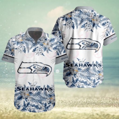 NFL Seattle Seahawks Special Hawaiian Design With Flowers And Big Logo Button Shirt