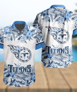 NFL Tennessee Titans Special Hawaiian Design With Flowers And Big Logo Button Shirt