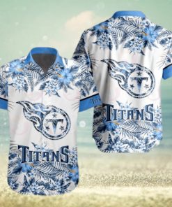 NFL Tennessee Titans Special Hawaiian Design With Flowers And Big Logo Button Shirt