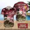 NFL Los Angeles Chargers Special Hawaiian Design With Flowers And Big Logo Button Shirt