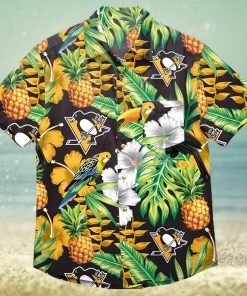 NHL Boston Bruins Mens Floral Tropical Button Up Shirtfloral Tropical Button Up Shirt