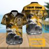 NHL Calgary Flames Special Hawaiian Design With Dolphins And Waves Button Shirt