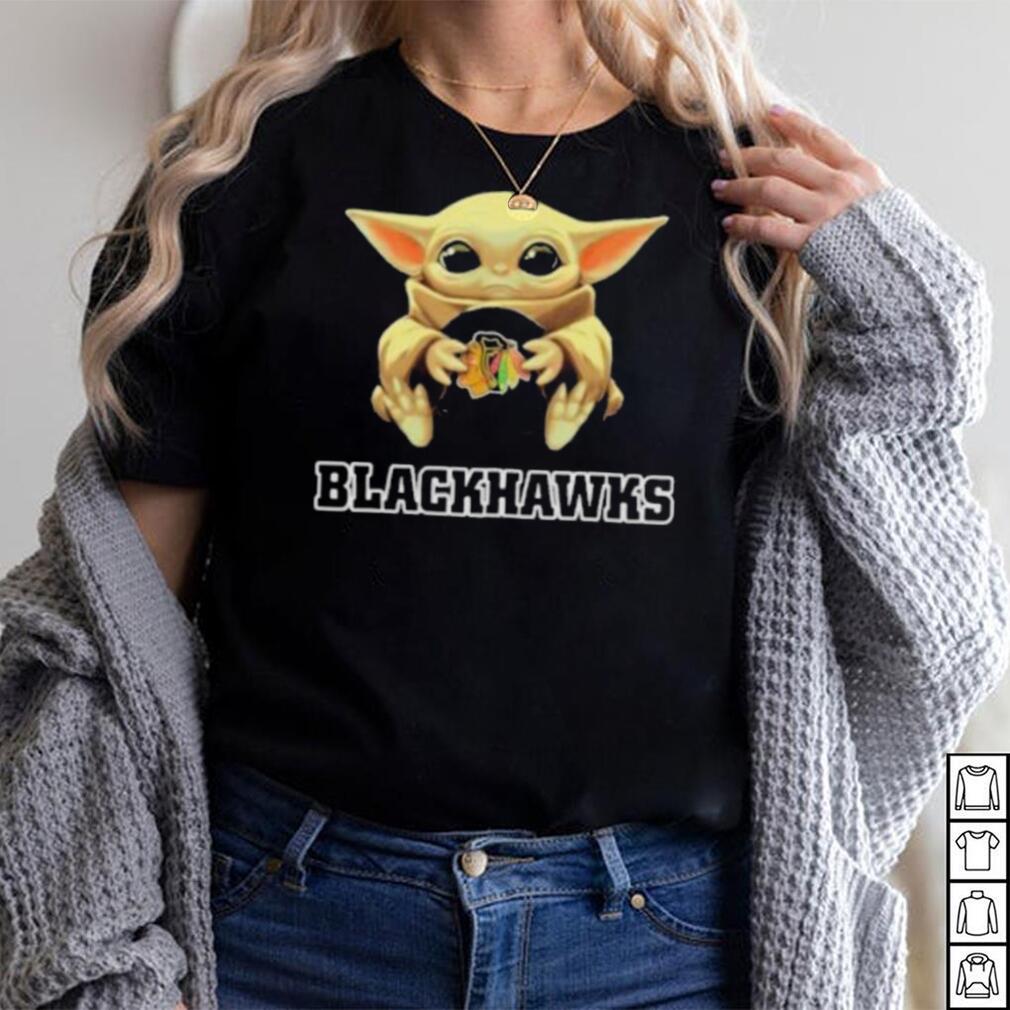 NHL Hockey Chicago Blackhawks Star Wars Baby Yoda Shirt