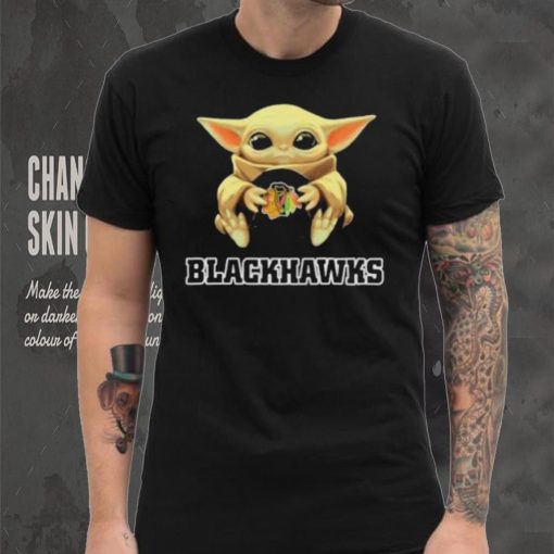 NHL Hockey Chicago Blackhawks Star Wars Baby Yoda Shirt