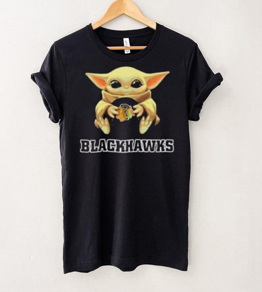 NHL Hockey Chicago Blackhawks Star Wars Baby Yoda Shirt
