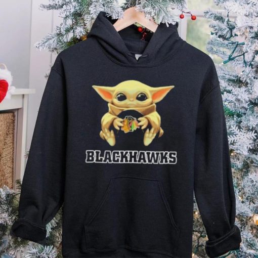 NHL Hockey Chicago Blackhawks Star Wars Baby Yoda Shirt