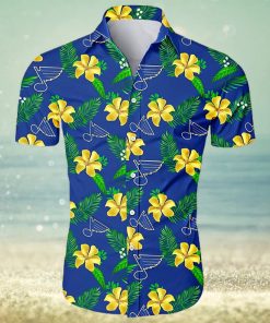 NHL St Louis Blues Tropical Flower Hawaiian Shirt