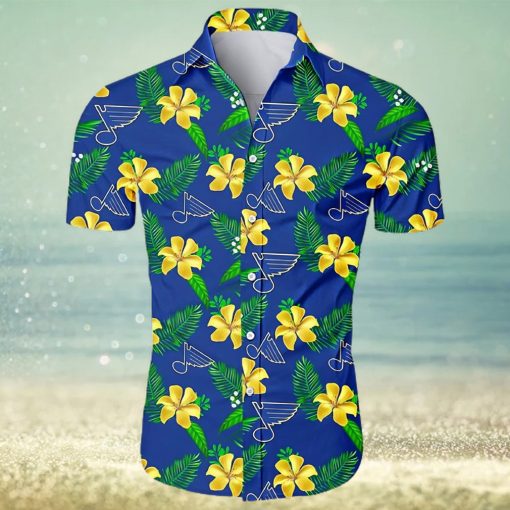 NHL St Louis Blues Tropical Flower Hawaiian Shirt