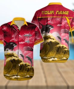 NHL Washington Capitals Special Hawaiian Design With Dolphins And Waves Button Shirt