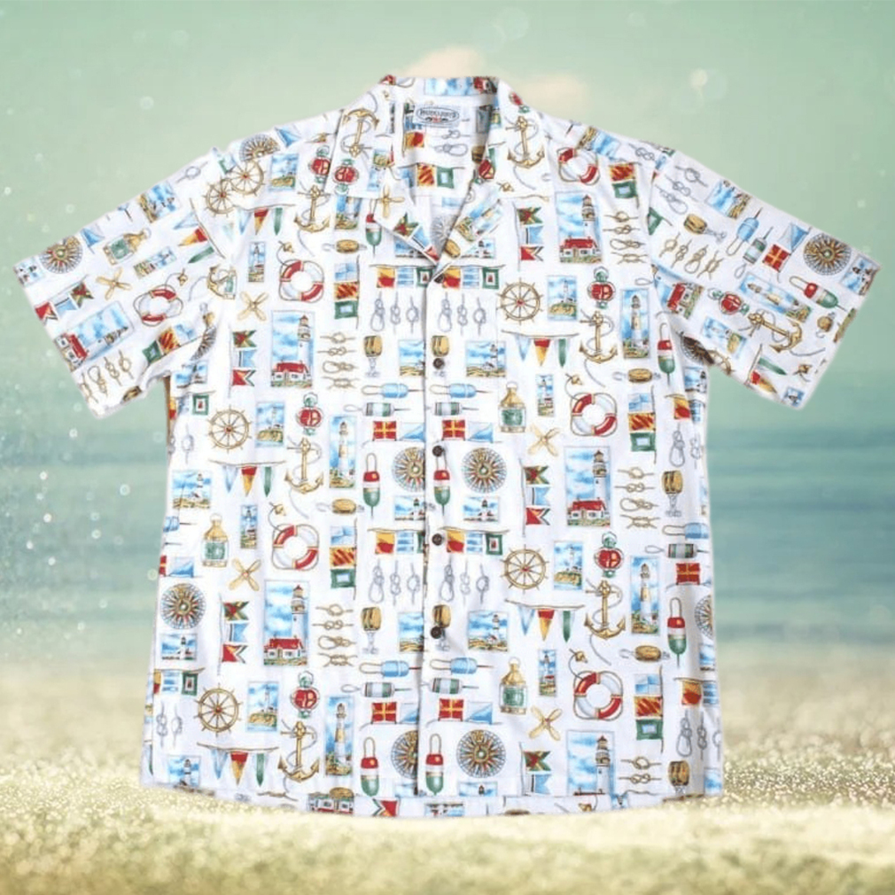 Nautical White Amazing Design Hawaiian Shirt Nautical White Amazing Design Hawaiian Shirt
