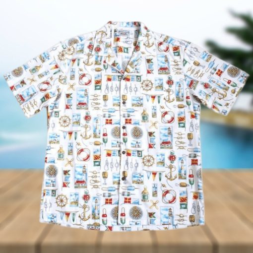Nautical White Amazing Design Hawaiian Shirt