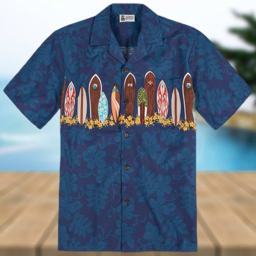 Navy Blue Nice Design Hawaiian Shirt