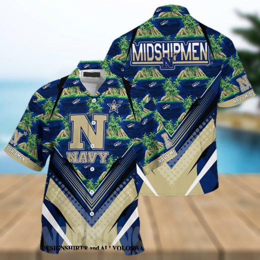 Navy Midshipmen Summer Hawaiian Shirt And Shorts For Sports Fans This Season