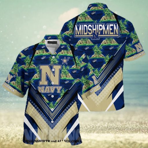 Navy Midshipmen Summer Hawaiian Shirt And Shorts For Sports Fans This Season