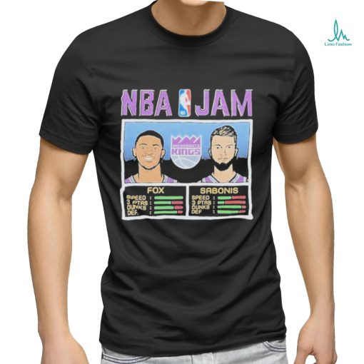 Nba Jam Sacramento Kings Deaaron Fox And Domantas Sabonis 2023 Playoff Shirt