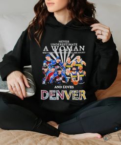 Never Underestimate A Woman Team Colorado Avalanche And Denver And Love Denver Shirt