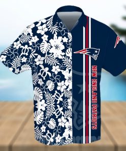 New England Patriots All Over Print Flowery Short Sleeve Dress Shirt Hawaiian Summer Aloha Beach Shirt