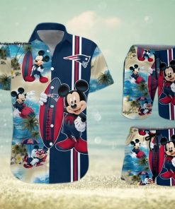 New England Patriots Mickey Mouse All Over Print Hawaiian Set