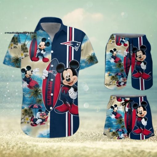 New England Patriots Mickey Mouse All Over Print Hawaiian Set