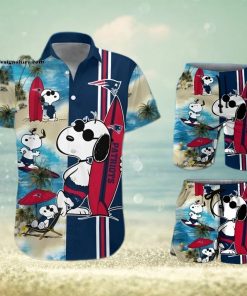 New England Patriots Snoopy All Over Print Hawaiian Shirt And Beach Shorts