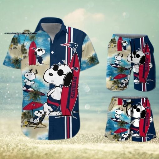 New England Patriots Snoopy All Over Print Hawaiian Shirt And Beach Shorts