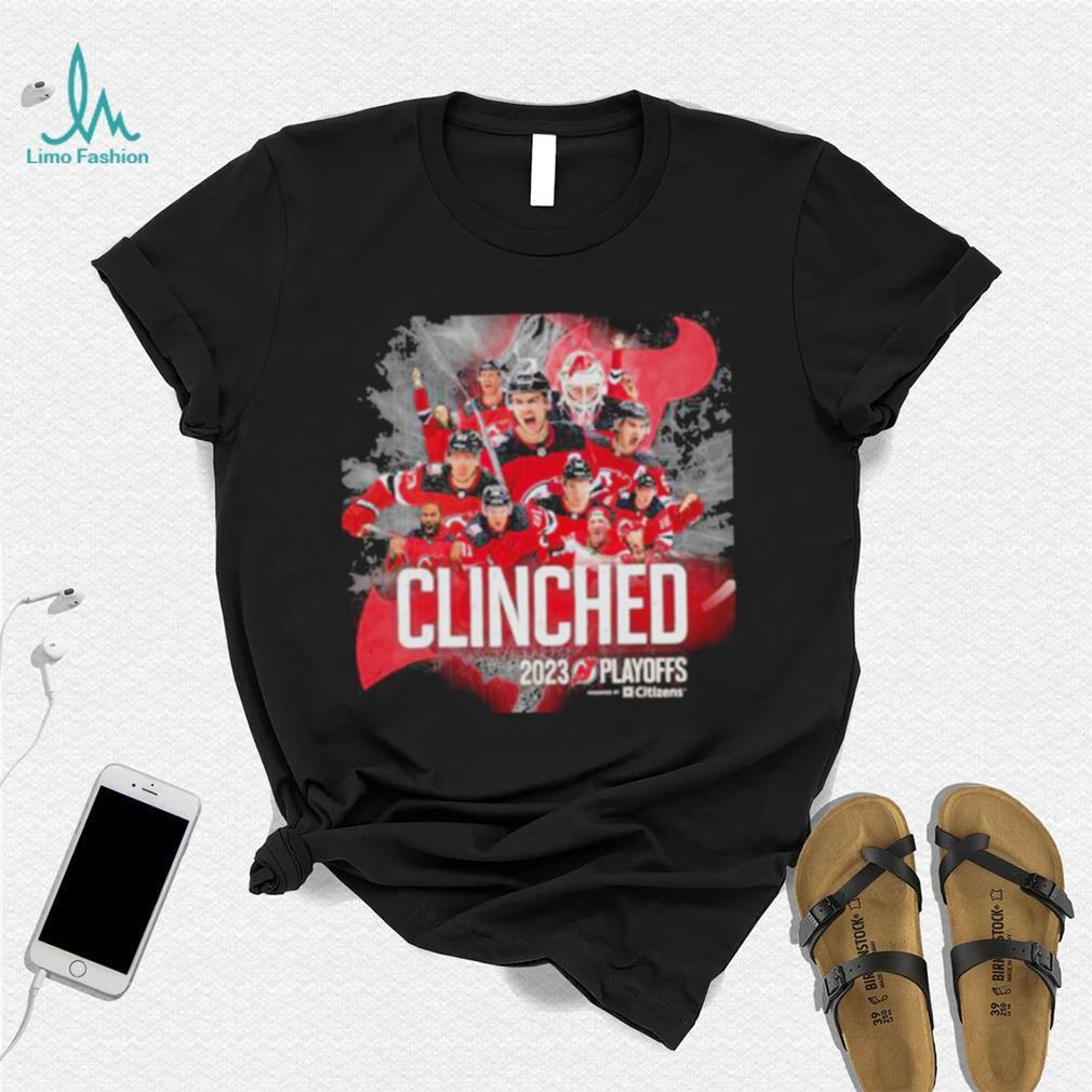 New Jersey Devils 2023 Stanley Cup Playoffs Clinched Shirt New Jersey Devils 2023 Stanley Cup Playoffs Clinched Shirt
