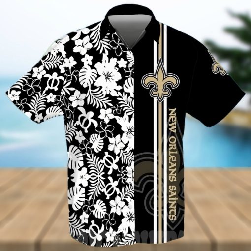 New Orleans Saints Football Team All Over Print Hawaiian Shirt – Black