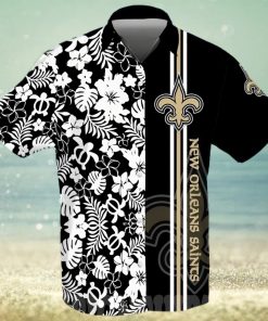 New Orleans Saints Football Team All Over Print Hawaiian Shirt – Black