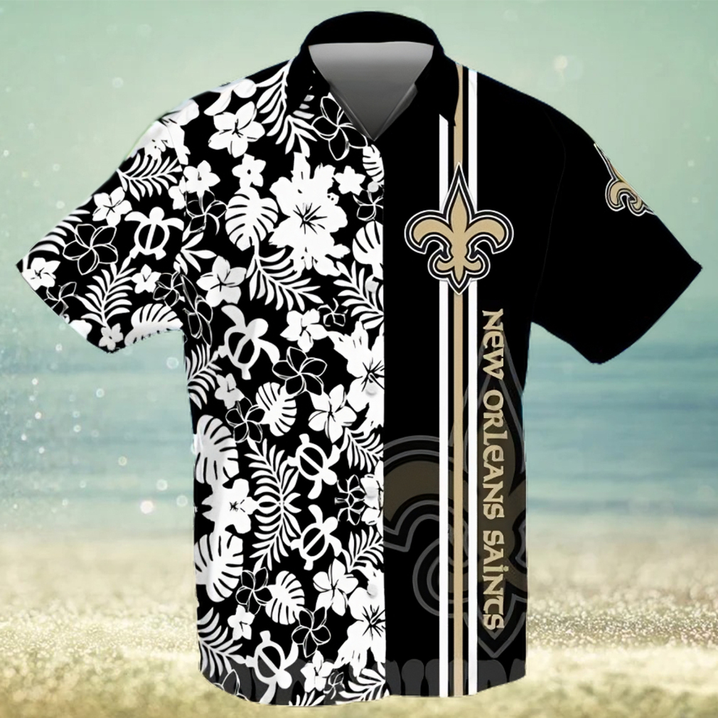 New Orleans Saints Football Team All Over Print Hawaiian Shirt – Black New Orleans Saints Football Team All Over Print Hawaiian Shirt – Black