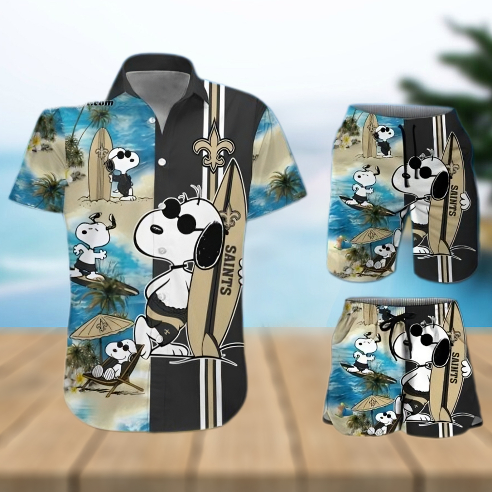 New Orleans Saints Snoopy All Over Print Hawaiian Shirt And Beach Shorts