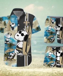 New Orleans Saints Snoopy All Over Print Hawaiian Shirt And Beach Shorts