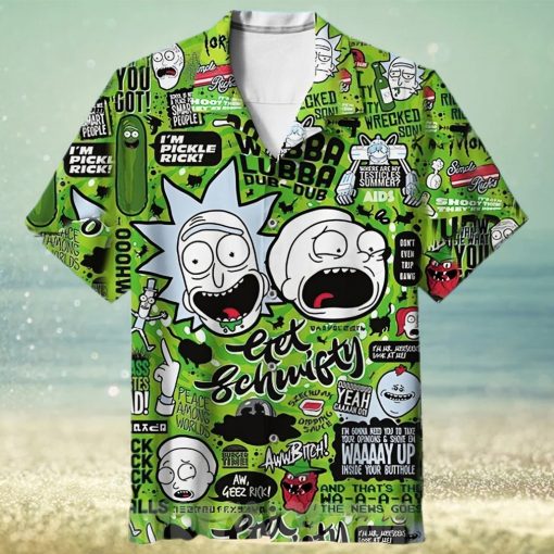 New Rick And Morty Get Schwifty All Over Print Hawaiian Shirt