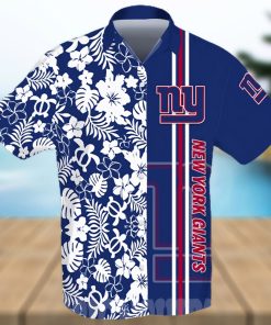 New York Giants All Over Print Flowery Short Sleeve Dress Shirt Hawaiian Summer Aloha Beach Shirt