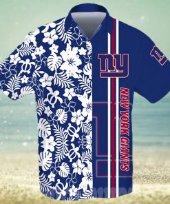 New York Giants All Over Print Flowery Short Sleeve Dress Shirt Hawaiian Summer Aloha Beach Shirt