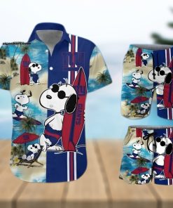 New York Giants Snoopy All Over Print Hawaiian Shirt And Beach Shorts