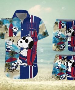 New York Giants Snoopy All Over Print Hawaiian Shirt And Beach Shorts