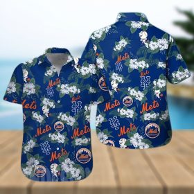 New York Mets MLB All Over Print Flowery Aloha Summer Beach Hawaiian Shirt – Navy