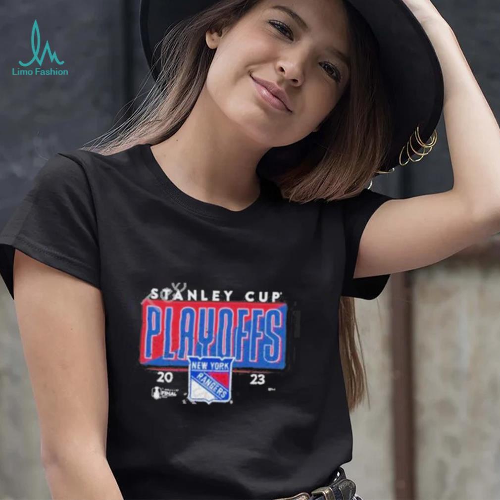 New York Rangers Distressed Logo Long Sleeve Shirt for Women