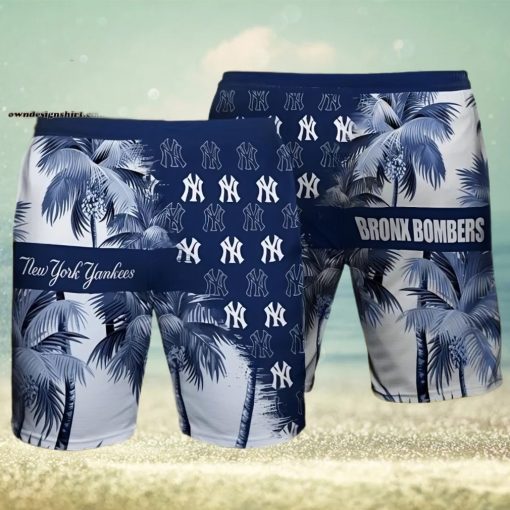 New York Yankees Bronx Bombers Summer All Over Print Hawaiian Beach Shorts
