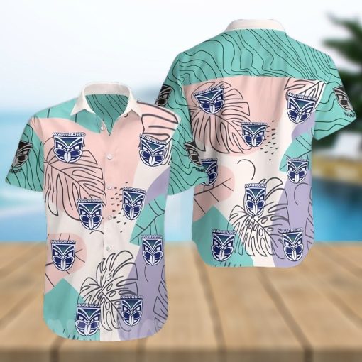 New Zeal And Warriors All Over Print Summer Short Sleeve Hawaiian Beach Shirt