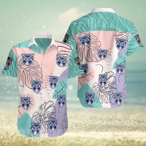 New Zeal And Warriors All Over Print Summer Short Sleeve Hawaiian Beach Shirt