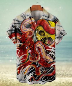 Octopus Skeleton Men's Short Sleeve Shirt