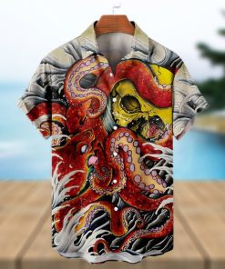 Octopus Skeleton Men's Short Sleeve Shirt