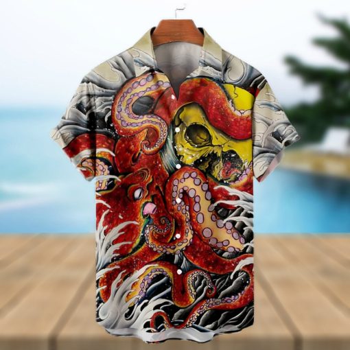 Octopus Skeleton Men’s Short Sleeve Shirt