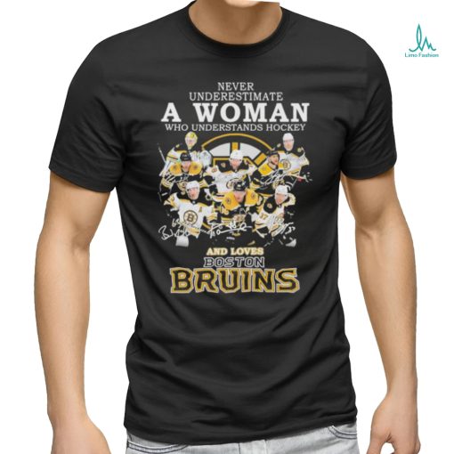 Official 2023 Never Underestimate A Woman Who Understands Hockey And Love Boston Bruins Signatures Shirt Shirt