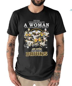 Official 2023 Never Underestimate A Woman Who Understands Hockey And Love Boston Bruins Signatures Shirt Shirt