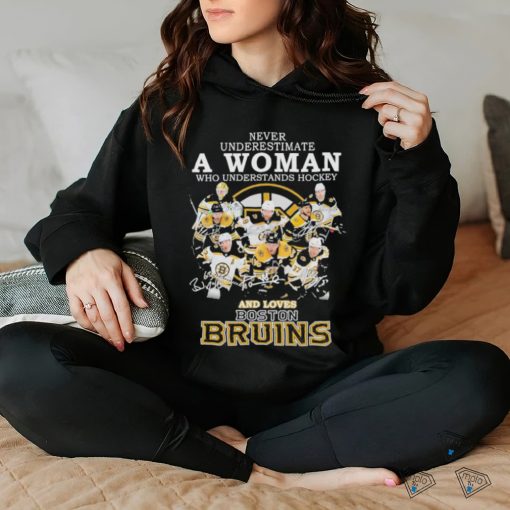 Official 2023 Never Underestimate A Woman Who Understands Hockey And Love Boston Bruins Signatures Shirt Shirt