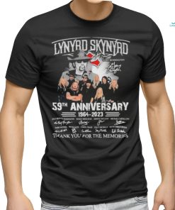 Official 59th anniversary 1964 2023 Lynyrd Skynyrd Gary Rossington thank you for the memories signatures shirt