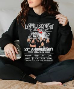 Official 59th anniversary 1964 2023 Lynyrd Skynyrd Gary Rossington thank you for the memories signatures shirt